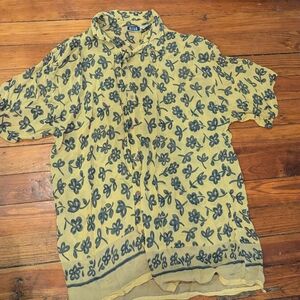 Men's Floral Yellow Shirt